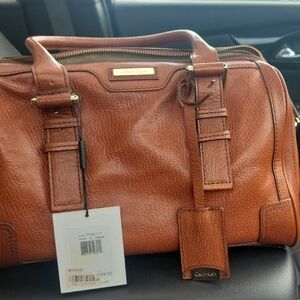 Calvin Klein Collection Tan Leather Satchel